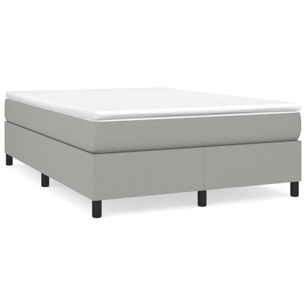 Box Spring Bed Frame Light Gray Queen Fabric (US Only)