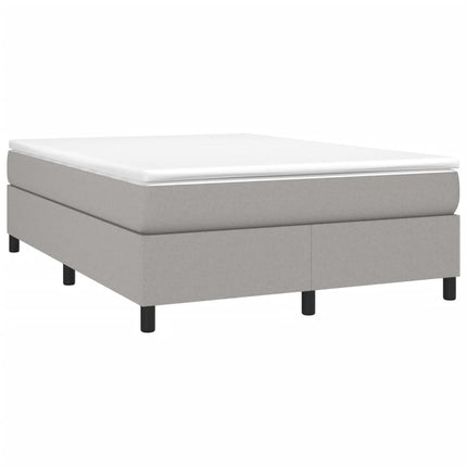 Box Spring Bed Frame Light Gray Queen Fabric (US Only)