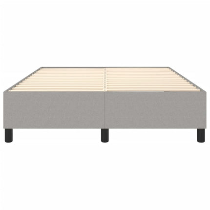 Box Spring Bed Frame Light Gray Queen Fabric (US Only)