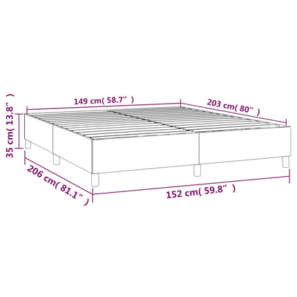 Box Spring Bed Frame Dark Gray Queen Fabric (US/AU Only)