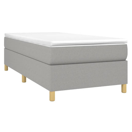 Box Spring Bed Frame Light Gray Twin XL Fabric (US Only)