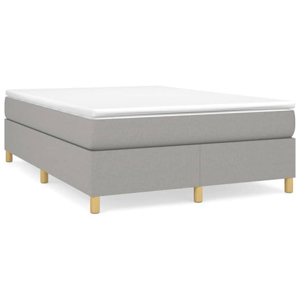Box Spring Bed Frame Light Gray Full Fabric (US Only)