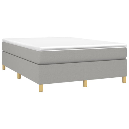 Box Spring Bed Frame Light Gray Full Fabric (US Only)