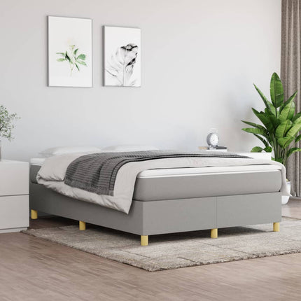 Box Spring Bed Frame Light Gray Full Fabric (US Only)