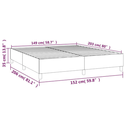 Box Spring Bed Frame Dark Gray Queen Fabric (US Only)