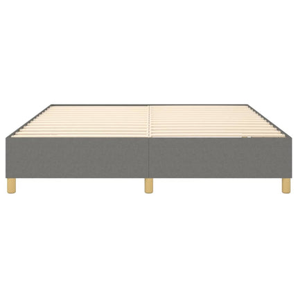 Box Spring Bed Frame Dark Gray California King Fabric (US Only)