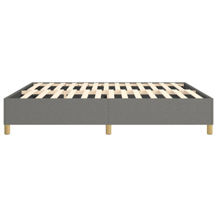 Box Spring Bed Frame Dark Gray California King Fabric (US Only)