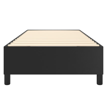Box Spring Bed Frame Black Twin XL Faux Leather (US Only)