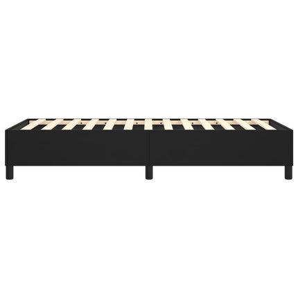 Box Spring Bed Frame Black Twin XL Faux Leather (US Only)