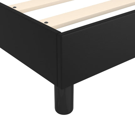 Box Spring Bed Frame Black Twin XL Faux Leather (US Only)