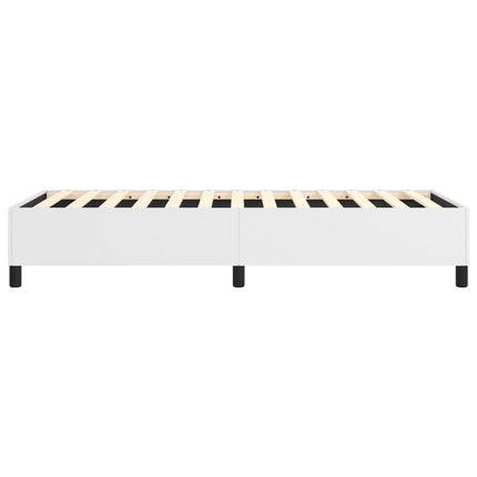 Box Spring Bed Frame White Twin XL Faux Leather (US Only)