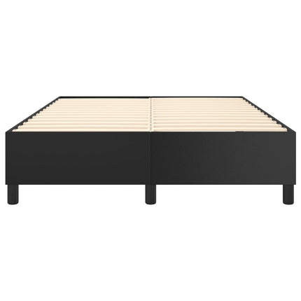 Box Spring Bed Frame Black Queen Faux Leather (US/AU Only)