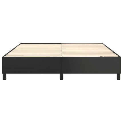 Box Spring Bed Frame Black King Faux Leather (US Only)