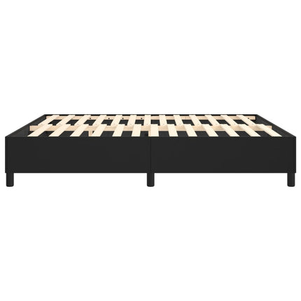 Box Spring Bed Frame Black King Faux Leather (US Only)
