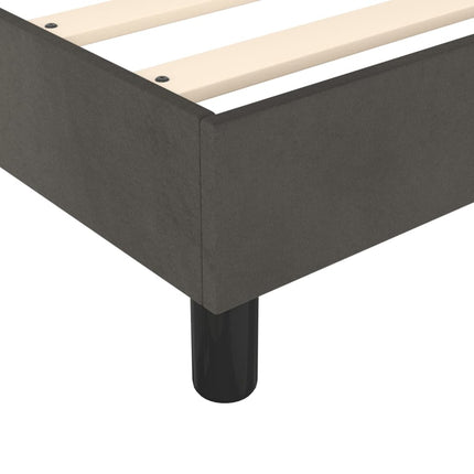 Box Spring Bed Frame Dark Gray Twin Velvet (US Only)