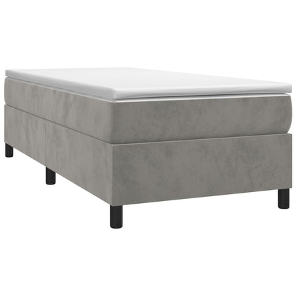Box Spring Bed Frame Light Gray Twin XL Velvet (US Only)