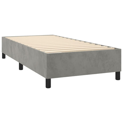 Box Spring Bed Frame Light Gray Twin XL Velvet (US Only)