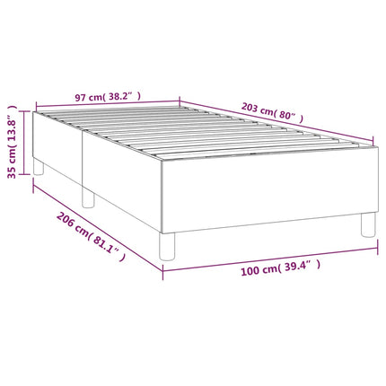 Box Spring Bed Frame Light Gray Twin XL Velvet (US Only)
