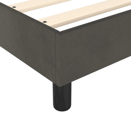 Box Spring Bed Frame Dark Gray Twin XL Velvet (US Only)