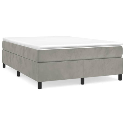 Box Spring Bed Frame Light Gray Full Velvet (US Only)