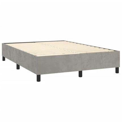 Box Spring Bed Frame Light Gray Full Velvet (US Only)