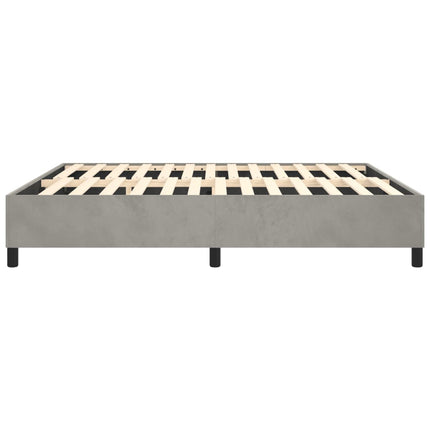 Box Spring Bed Frame Light Gray King Velvet (US Only)