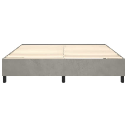 Box Spring Bed Frame Light Gray California King Velvet (US Only)