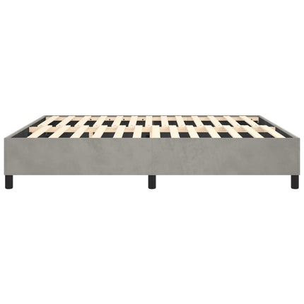 Box Spring Bed Frame Light Gray California King Velvet (US Only)