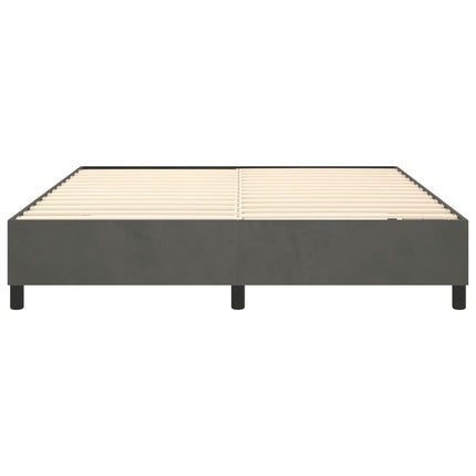 Box Spring Bed Frame Dark Gray California King Velvet (US Only)