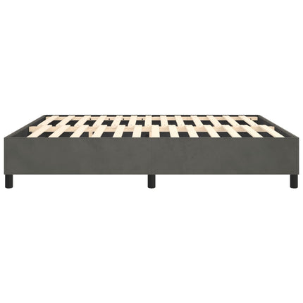 Box Spring Bed Frame Dark Gray California King Velvet (US Only)