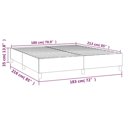 Box Spring Bed Frame Dark Gray California King Velvet (US Only)