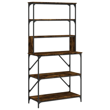 Baker's Rack 6-Tier Smoked Oak 35.4x15.7x70.9" Engineered Wood