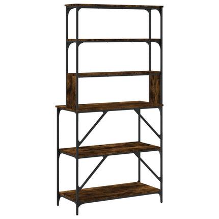 Baker's Rack 6-Tier Smoked Oak 35.4x15.7x70.9" Engineered Wood