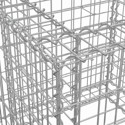 Gabion Basket Silver 27.6"x27.6"x25.6" Galvanized Iron