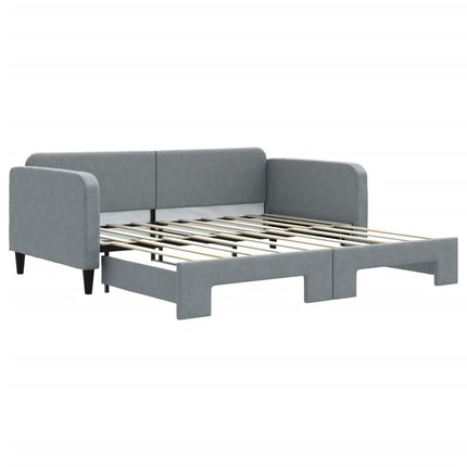 Daybed with Trundle without Mattress Light Gray 39.4"x74.8