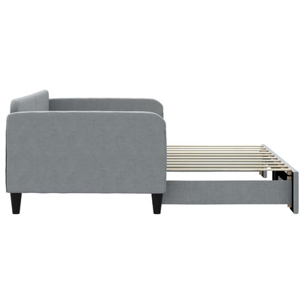 Daybed with Trundle without Mattress Light Gray 39.4"x74.8