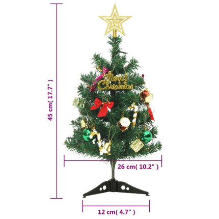 Mini Artificial Pre-lit Christmas Tree with 20 LEDs Green 17.7