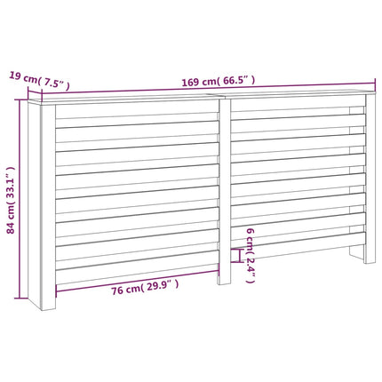 Radiator Cover 66.5"x7.5"x33.1" Solid Wood Pine
