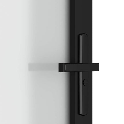 Interior Door 36.6"x79.3" Black Matt Glass and Aluminum