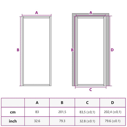 Interior Door 32.7"x79.3" Black Matt Glass and Aluminum