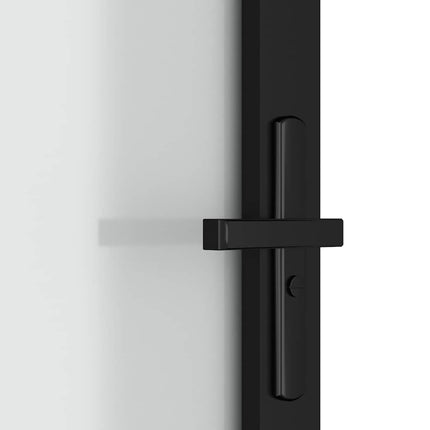 Interior Door 36.6"x79.3" Black Matt Glass and Aluminum