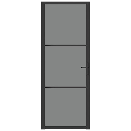 Interior Door 29.9"x79.3" Black ESG Glass and Aluminum