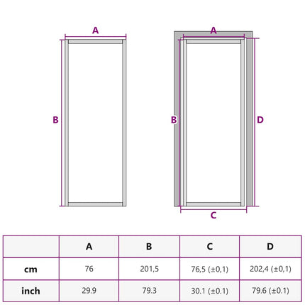Interior Door 29.9"x79.3" Black ESG Glass and Aluminum