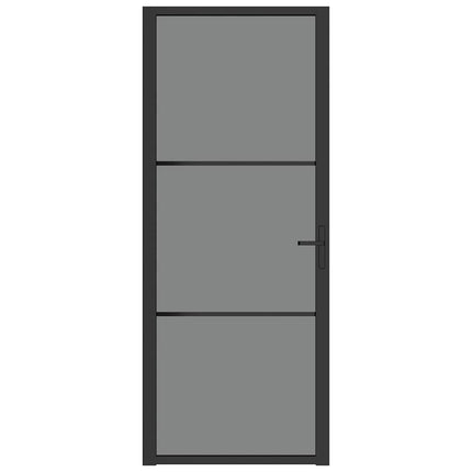 Interior Door 32.7"x79.3" Black ESG Glass and Aluminum