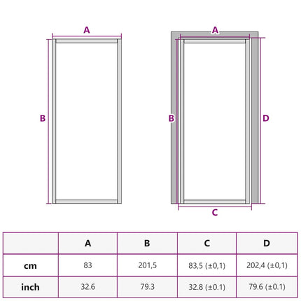 Interior Door 32.7"x79.3" Black ESG Glass and Aluminum