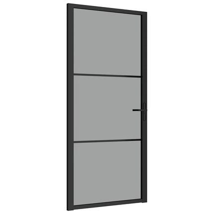 Interior Door 36.6"x79.3" Black ESG Glass and Aluminum