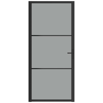 Interior Door 36.6"x79.3" Black ESG Glass and Aluminum