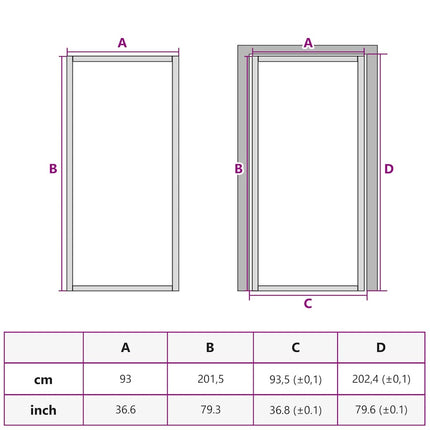 Interior Door 36.6"x79.3" Black ESG Glass and Aluminum