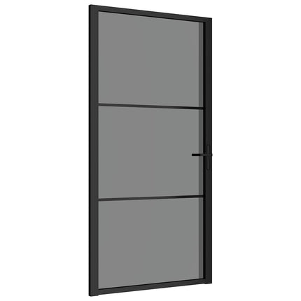 Interior Door 40.4"x79.3" Black ESG Glass and Aluminum