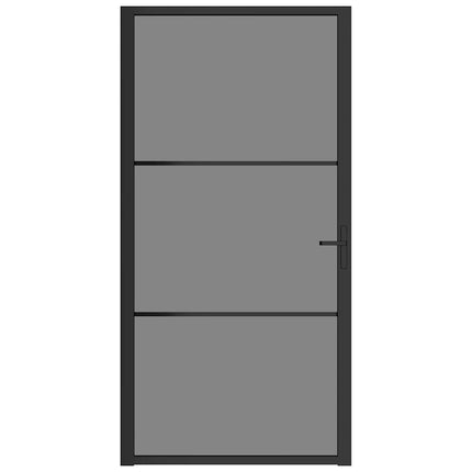 Interior Door 40.4"x79.3" Black ESG Glass and Aluminum